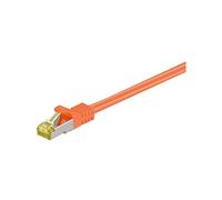 Goobay 91660 RJ45 Cavo Patch CAT 6A S/FTP (PiMF) con Cavo Grezzo CAT 7, Arancione, 20m Lunghezza