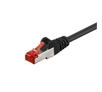 Goobay 92751 Cavo CAT 6 Cavo di rete Lan per Gigabit Ethernet S-FTP Cavo patch a doppia schermatura con spina RJ45, 10 m, nero