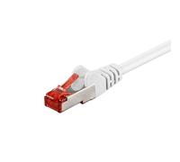 Goobay 92756 Cavo CAT 6 Cavo di rete Lan per Gigabit Ethernet S-FTP Cavo patch a doppia schermatura con spina RJ45, 0,5 m, bianco