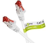 Goobay 92759 Cavo CAT 6 Cavo di rete Lan per Gigabit Ethernet S-FTP Cavo patch a doppia schermatura con spina RJ45, 2 m, bianco