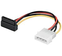 Goobay 93030 Cavo Elettrico/Adattatore a Y per PC, Connettore 5.25 a 2 SATA da 90°, 0.13m Lunghezza del Cavo