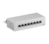 Goobay 93047 CAT 6 Pannello Mini Desktop Patch, 8 Port, Grigio
