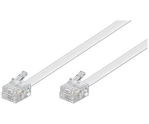 Goobay 93067 Cavo di Collegamento Modulare, Telefonico, Bianco, 3m Lunghezza del Cavo