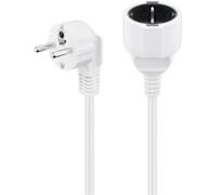 Goobay 93091 Prolunga contatto di terra, 2 m, bianco, 2 m - spina contatto di terra (tipo F, CEE 7/7) > presa contatto di terra (tipo F, CEE 7/4)