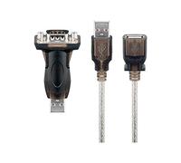 Goobay 93128 Adattatore da USB a RS232 Seriale Mini, Trasparente, 1.5m Lunghezza del Cavo