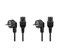Goobay 93277 Cavo di rete angolato (Schuko a IEC 320-C15) 2 m nero (Confezione da 2)