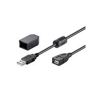 Goobay 93284 Cavo Prolunga USB Tipo A 2.0 con Clip di Sicurezza, Nero