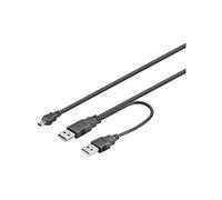 Goobay 93587 Cavo USB 2.0 ad Alta Velocità Dual-Power, Nero, 0.6 m Lunghezza del Cavo