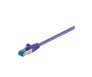Goobay 93666 CAT 6A Cavo Patch di Rete S/FTP (PiMF), Viola, 0.5m Lunghezza