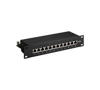 Goobay 93796 CAT 6A pannello patch da 25.4cm, 12 Porte, Nero