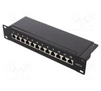 Goobay 93796 CAT 6A pannello patch da 25.4cm, 12 Porte, Nero