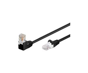 goobay 94172 CAT 5e Cavo di collegamento 1x 90° Gomito, U/UTP, Nero, 2 m Lunghezza