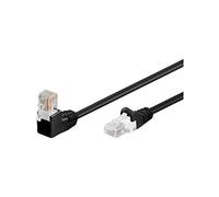 Goobay 94173 Cavo ethernet CAT 5e con angolo a 90 gradi, Cavo di rete U/UTP, nero, miscela di rame CCA, 1x connettori RJ45 a 90° (8P8C), 3 metri
