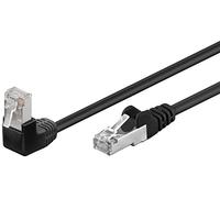 goobay 94186 CAT 5e Cavo di collegamento 1x 90° Gomito, F/UTP, Nero, 0,5 m Lunghezza