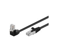 Goobay 94190 CAT 5e Cavo Patch di Retre 1x 90° Angolato F/UTP, Nero, 5m Lunghezza