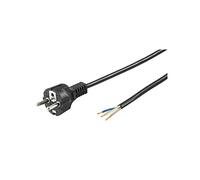 Goobay 94701 Cavo con Standard Tedesco da Adattare, Nero, 2m Lunghezza del Cavo