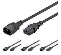 Goobay 95124 Cavo Prolunga Alimentazione VDE PC UPS, Nero, 0.5m Lunghezza del Cavo