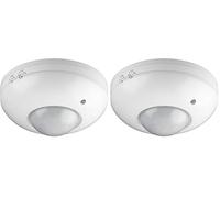 Goobay 95172 Rilevatore di movimento a soffitto a infrarossi/sensore PIR/campo di rilevamento di 360° / portata di 6 m/per uso interno (IP20) / adatto a LED/IDA (bianco) (Confezione da 2)