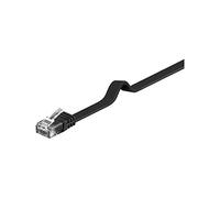 Goobay 95380 CAT 6 Cavo Piatto Patch di Rete U/UTP, Nero, 1m Lunghezza