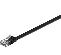 Goobay 95381 CAT 6 Flat-Patch Cable, U/UTP, Black, 10 m Length