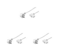Goobay 95424 Cavo Alimentazione, Spina "Standard Tedesco", 2m Lunghezza del Cavo, Bianco (Confezione da 3)