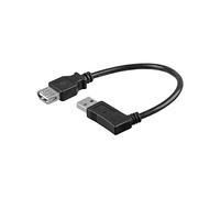 Goobay 95701 Cavo Prolunga USB 2.0 ad Alta Velocità 90°, Nero, 0.15m Lunghezza del Cavo