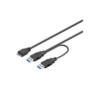 GOOBAY 95746 - USB 3.0 Dual Power, Schwarz, 0,3 M