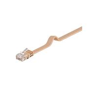 Goobay 95880 CAT 6 Cavo Piatto Patch, Rete U/UTP, Marrone Chiaro, 1 m Lunghezza del Cavo