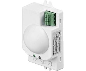 Goobay 96011 Rilevatore di movimento HF per interni - mini sensore a microonde - montaggio a filo parete - portata 8 m - campo di rilevamento 360° - LED adatto, bianco