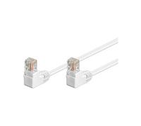 Goobay 96074 CAT 5e Cavo Patch, Rete 2x 90° Angolato U/UTP, Bianco, 10 m Lunghezza del Cavo