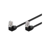 Goobay 96076 CAT 5e Cavo Patch, Rete 2x 90° Angolato F/UTP, Nero, 0.25 m Lunghezza del Cavo