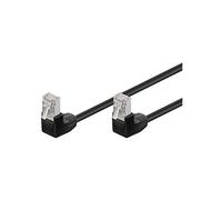 goobay 96078 CAT 5e Cavo di collegamento 2x 90° Gomito, F/UTP, Nero, 1 m Lunghezza