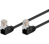 Goobay 96087 CAT 5e Cavo Patch, Rete 2x 90° Angolato U/UTP, Nero, 2 m Lunghezza del Cavo