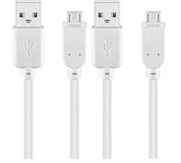 goobay 96194 Cavo USB 2.0 ad Alta Velocità, 28 AWG, Bianco, 3m Lunghezza del Cavo (Confezione da 2)