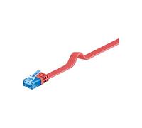 Goobay 96311 CAT 6A Cavo Piatto Pach, Rete, U/UTP, Rosso, 1 m Lunghezza del Cavo