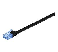Goobay 96312 CAT 6A Cavo Piatto Pach, Rete, U/UTP, Nero, 1 m Lunghezza del Cavo