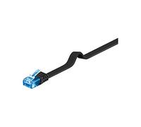 Goobay 96367 CAT 6A Cavo Piatto Pach, Rete, U/UTP, Nero, 10 m Lunghezza del Cavo