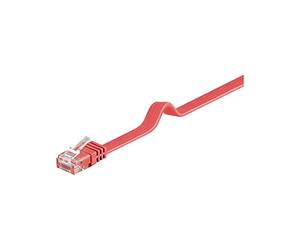 Goobay 96400 CAT 6 Cavo Piatto Patch, Rete U/UTP, Rosso, 1 m Lunghezza del Cavo