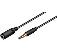 Goobay 97118 Prolunga Audio e Cuffie AUX, 3 Pin e 3.5mm, Slim, Nero, 2m Lunghezza del Cavo, 2.6mm Diametro
