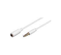 Goobay 97121 Prolunga Audio e Cuffie AUX, 3 Pin e 3.5mm, Slim, Bianco, 3m Lunghezza del Cavo, 2.6mm Diametro