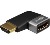 goobay Adattatore angolare 90° orizzontale/connettore angolare 8K @ 60 Hz e 4K @ 120 Hz HDMI maschio a HDMI femmina 48 Gbits prolunga adattatore/HDR, ARC, placcato oro, 72010