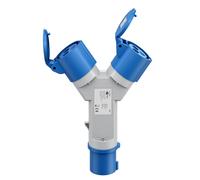 goobay Adattatore CEE per caravan, spina CEE a 2 prese CEE, portatile, 2 Prises