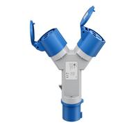 goobay Adattatore CEE per caravan, spina CEE a 2 prese CEE, portatile, con copertura protettiva, impermeabile IP44, 76236