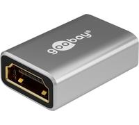 goobay Adattatore HDMI accoppiamento/connettore angolare 8K @ 60Hz e 4K @ 120Hz HDMI femmina a HDMI femmina 48 Gbits prolunga adattatore/HDR, ARC, placcato oro, 72008