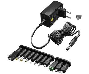goobay Alimentatore universale 5,5 x 2,1 mm DC con 3 V - 12 V, max. 3,6 W/1,2 A e 6 adattatori aggiuntivi