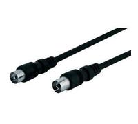 Goobay 50912 Cavetto Coassiale Antenna Coax 9.5 mm (<70 dB), Schermatura Doppia, Nero, 15 m Lunghezza del Cavo