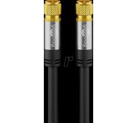 goobay Antennekabel Firelagsskjold 10m Sort Sort NEW