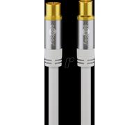GOOBAY TV Antenna Cable White (135 dB Type), 4x Shielded Gold-Plated Coaxial Socket Coaxial Plug (2.0 m)