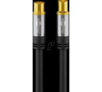 GOOBAY TV Antenna Cable Black (135 dB Type), 4x Shielded Gold-Plated Coaxial Socket Coaxial Plug (3.0 m)