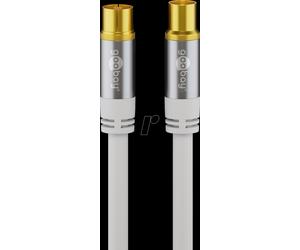 goobay Antennekabel Firelagsskjold 5m Hvid Hvid NEW